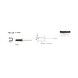 Boite de rivet éclaté tl tête large noire
- corps aluminium.clous acier zingue
- plage de sertissage. diamètre de perçage .résistance a la traction. résistance au cisaillement. vous retrouverez toutes ces informations dans la fiche technique
- conditionement a la boite. ou au 1000
- delais nous consulter