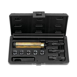 Coffret de réparation pour sonde lambda m12 x 1.5
- assortiment pour la réparation des filetages endommagés ou uses
- insert ultra-fin fixe solidement et traite contre la corrosion
- coffret de rangement
composition :
taraud avec guide m12x1.5. l=50 mm taraud avec guide m14 x 1.5. l=50 mm Alésoir avec guide. l=50 mm outil de mise en place. l=93 mm  m12x1.5.
gl=108 mm douilles filetees l= 9mm  ig=m12x1.5/
ag=m14x1.5. pack de 5