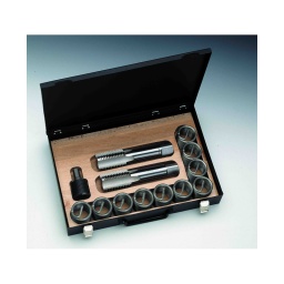 Coffret avec 10 filets gaz 1.5xd 
- accessoires 2 tarauds main + outil de pose
- g3/8"