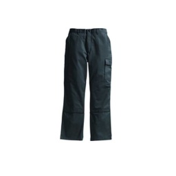 pantalon avec deux poches inclinees. poches grenouilleres
-1 poche cargo à gauche. 1 poche stylo mètre à droite. ceinture élastique
-1 poche arrière. baguette zippee
-Coloris gris
Lavage a 60°. 280g/m2