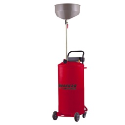 Vidangeur d'huile par gravité
Garantie 2 ans 
Pour huiles et liquides usagés
Cuve 70L
empérature d'huile entre 40 et 60°
Entonnoir de récupération 15l orientable et réglable en hauteur 
2 roues fixes et 2 roues pivotantes 
Poids: 17kg 

Hauteur maxi: 1620mm avec entonnoir/ 1450mm sans entonnoir
Hauteur mini: 840mm sans entonnoir / 1020mm avec entonnoir
Livré avec flexible de refoulement 1,5m
