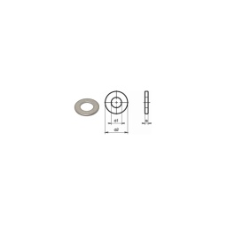 Rondelle plate diamètre 6

- materiau : acier zingue blanc
- d1:6mm - d2:12mm - s:1.2mm norme nfe 25-513