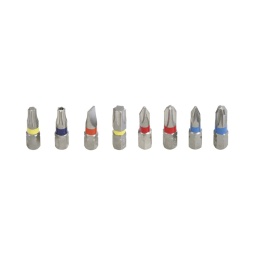 Jeu d'embouts de vissages 32 pièces

- embouts en acier s2 ultraresistants utilisables sur visseuse
- usinage specifique

composition:
- 30 embouts: 4ph(1.2.2.3). 3pz(1.2.2.3).3 fente(3.4.5.6mm . 4 6pans (3.4.5.6).14 torx (t10.15.20.25.27.30.40)x2
- un adaptateur 1/4
- un porte embout a blocage pour visseuse