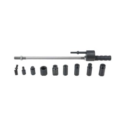 Pour injecteurs bosh delphi denso siemens
couvre 90% du parc automobile
coffret d'extracteurs d'injecteurs pour pistolet pneumatique vibreur
- pour une utilisation avec pistolet pneumatique vibreur et mandrin de 10 mm - permet un retrait rapide et sans effort des injecteurs diesel memm grippes
- cardan permettant de centrer la force de traction et de conserver l'alignement de l'injecteur
- risque de casse limite
- pour injecteurs bosch. delphi. denso. siemens
- filetage de l'extracteur d'injecteur 5/16" x 16 mm composition :
adaptateur à visser pour siemens. m25x1
adaptateur à visser pour denso. m20x1
adaptateur à visser pour siemens. m27x1
jeu d'adaptateurs à visser pour bosch m27 m17 et 10 mm  3 pièces
adaptateur à visser m12
adaptateur à visser pour bosch et delphi. m14
adaptateur universel
extracteur d'injecteurs pour pistolet pneumatique vibreur