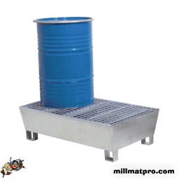 Bac de rétention 210 litres
pour le stockage de 2 fûts 200l debouts
charge maxi : 500 kg
poids : 61 kg
dimensions :
lg 120 cm - larg. 80 cmm haut. 32.5 cm
- caillebotis amovible galvanise
- pieds en u hauteur 100mm pour 2 fûts de 200l