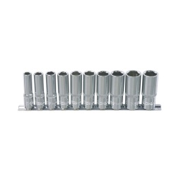 Rail de 10 douilles longues 1/2 longueur 76mm - 10-11-12-13-14-15-16-17-18-19mm 