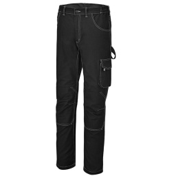 Pantalon de travail élastifié en T/C canvas 290g/m2 noir
-Portabilite seche. entrejambe antidechirure et taille élastiquee