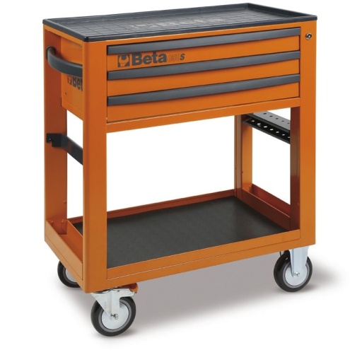 Chariot de service d'atelier à 3 tiroirs C50S orange