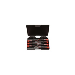 Coffret de 7 tournevis électroniques

- poignée ergonomique bicomposant 
- chrome vanadium 
- tournevis à tête pivotante pour plus de confort et précision
- pointe en acier s2 ultra résistant pour plus de longevite

composition :
- 1 tournevis ph00x2
- 1 tournevis ph0x2.4
- 1 tournevis ph1x3.0
- 4 tournevis plats 1.4 a 3mm 
