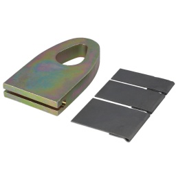 Kit de plaques à souder et pince de traction, 4 pièces, idéal pour les panneaux difficiles à redresser. Souder par points une plaque sur le panneau et effectuer la traction ; utiliser deux plaques pour les grandes surfaces. Enlever les points de soudure à l'aide d'un disque de meulage.

Le kit comprend une pince de traction et 3 plaques de traction. Capacité : 3 tonnes.
Pince de traction : 135 x 75 mm x 20 mm d'épaisseur.
Tailles des plaques de traction : 25, 38, 50 mm de largeur x 75 mm de longueur.
Les plaques de traction sont réutilisables.
Plaques de rechange et de tailles différentes disponibles - voir les références Power-TEC 92598 (25 mm), 92599 (38 mm), 92600 (50 mm), 92601 (75 mm), 92602 (100 mm), 92603 (jeu 5 pièces).