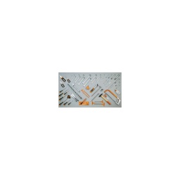Composition outillage beta
chasse-goupille 4 mm pointeau 4 mm burin plat 150 mm clés mixtes 6-17-19-22-24mm clés mâles 6 pans coudées 1.5-10 mm clés mâles 6 pans à poignée en t haute performance. 4-5-6mm clé à molette. 200mm douilles 6 pans. 1/2"8-17-19-22-24 mm rallonge 255 mm  1/2"
cardan 1/2"
Poignée coulissante 1/2"
cliquet réversible 1/2"
Clés en tube droite 6 pans. série légere
6x7-8x9-10x11-12x13-14x15-16x17-18x19mm broches pour article s. 1-2mm pince multiprise à crémaillère 240mm Pince étau universelle a machoires concaves 240mm pince coupante diagonale à faible effort de coupe 160mm ciseaux d'electricien
pince universelle 180mm Pince à becs demi-ronds longs 160mm tournevis pour vis à fente 3x75-4x100-5.5x150-6.5x150mm tournevis pour vis a empreinte phillips ph0x60-ph1x80-ph2x100mm marteau de mécanicien 400g
Mètre à ruban. 5m
monture de scie à métaux
burette plastique 150cc
cutter à lame secable 18mm avec lames
- qualité premium beta depuis 1939