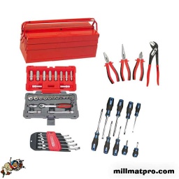 Caisse à outils 53cm avec 50 outils
- composition :
9 tournevis plats / cruciformes
monture de 10 clés mixtes 8-10-11-12-13-14-16-17-18-19mm 4 pinces . coupante. cigogne. mécanicien. multiprise
coffret 27 douilles 3/8"