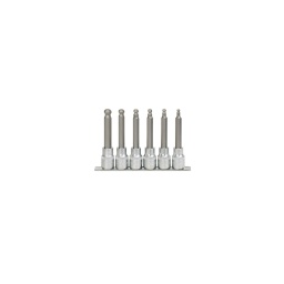 Rail de 6 douilles tournevis 6 pans 1/2 longue
- tête spherique
- embouts acier s2
- douille chrome vanadium
- 5-6-7-8-10-12mm 