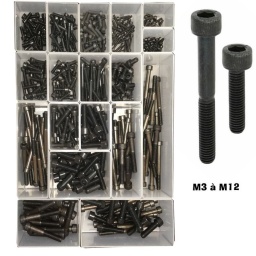 Module vis tête hexagonale cylindrique M3 à M12 classe 8.8 BRUT
Système de rangement pour tiroir. avec boite connectable
Organisez votre rangement de pièces. visserie. outillage dans des boites transparente clipsées à lors socle en polypropylène . résistant aux hidrocarbures
Les boites ont une hauteur étudiée pour finir au ras du tiroir. se qui lors de déplacement ne désorganisera pas vos rangements (petit calage à découper sous les plateaux si besoin d'ajuster)
- Plateau dimensions 390x272mm (hauteur entre 72 et 75mm selon découpe)
Composition : (diamètre x longueur - quantité)
3X16-25
4X16-25  
4X25-25
4X30-25 
5X16-25 
5X20-25 
5X40-25 
6X16-25 
6X25-25 
6X40-25 
6X60-25 
8X16-25 
8X30-25 
8X40-25 
8X60-25 
10X40-20
10X60-20
12X40-15
12X60-15