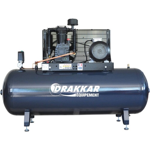 Compresseur fixe à courroie 500L 7,5CV tête bi étagé 400V 736l/min