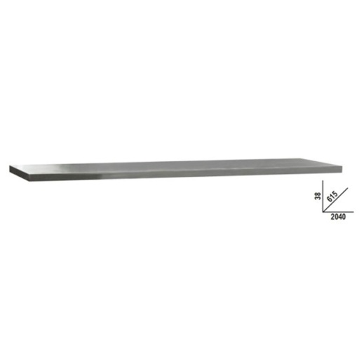 Plan de travail inox 2M recouvert inox profondeur 615mm