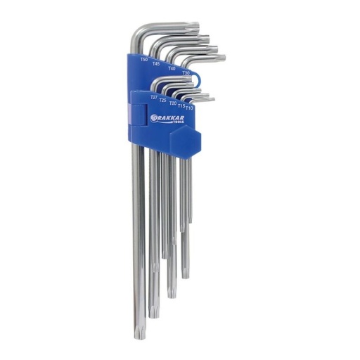 9 clés mâles coudées Torx