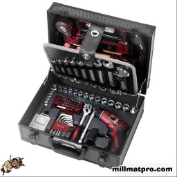 Malette d'outils aluminium 1/4" + 3/8", 163 pièces KRAFTWERK
- Clé polygonale à fourche 8 à 19 mm
- Visseuse d'embouts sabs fil Li-on 7.2V / 1300 mAh
- Douilles 6 pans 1/4" de 4 à 6 mm
- Douilles 6 pans 3/8" de 7 à 19 mm
- Coussin de protection genoux
- Large sélection d'outils avec visseuse d'embouts sans fil
- Dimensions : 365 x 265 x 157 mm
- Poids 7.5 kg