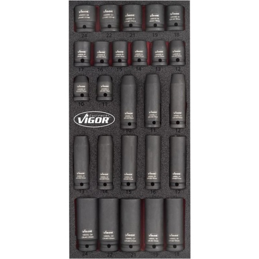 Module douilles chocs 1/2 courte et longues  26 pièces