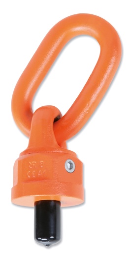 Anneau de levage mâle orientable double articulation, pivotant sous charge avec anneau soudé, acier allié haute résistance