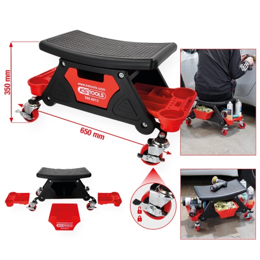 Tabouret sur roulette L650xH350mm