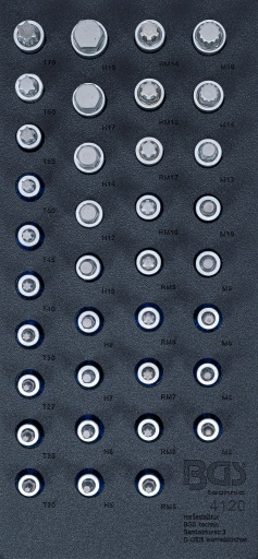 Module: Jeu de douilles 1/2" 6pans mâle-Torx-XZN-RIBE 36 pièces