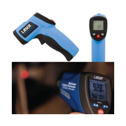Thermomètredigital. laser infrarouge
- applications: pièces moteurs. connection électrique. moteur électrique. tarmac. fusibles. transformateurs. climatisation. plaquette et disque de frein
- plage de température  -50<550 degrès centigrade (-58<1022 degrees farenheit)
- extinction auto a 7sec
- inclus pile 9v