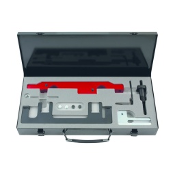 Jeu d'outils de calage - BMW
- pour le blocage des arbres à cames
- pour le remplacement de la chaine de distribution
- coffret métallique
utilisation : motorisations 1.6 / 2.0 BMW (>2006) (code moteur: n43 / b126a/aa / b16aa / b20ko / b20ay / b20a / b16aa/oo / b20ay / b20uo / b20a / b20a/aa)
composition
cheville de calage du volant moteur
outil de pré-tension de chaine de distribution
bride pour outil de positionnement d'arbre
a cames
outil d'alignement des capteurs vanos
d'arbres à cames
outil composite d'alignement d'arbre a
cames
outil de blocage de l'arbre d'équilibrage