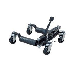 Chariot de manutention pour véhicules 

- capacité: 680kg par chariot
- vérin hydraulique incorpore (plus besoin de cric pour lever le vehicule)
- vous pouvez desormais deplacer votre véhicule sans le demarer
- largeur du pneu max 235mm 