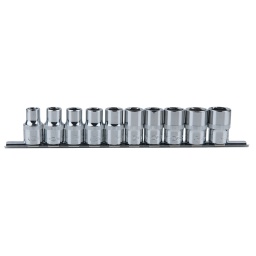 6 pans
Syst&egrave;me FlankTraction
Selon DIN 3124 / ISO 2725
Carr&eacute; d'entra&icirc;nement int&eacute;rieur selon DIN 3120 / ISO 1174-1 avec encoche pour verrouillage par bille
Pour une utilisation manuelle
Finition chrom&eacute;e
Chrome Vanadium
Comprend un rail de rangement
