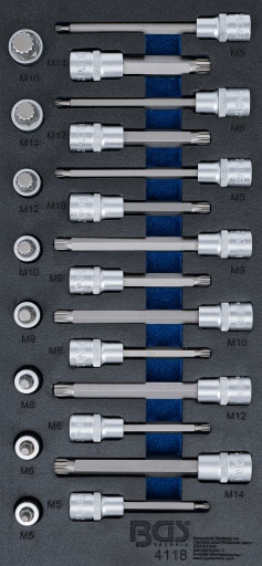 Module: Jeu de douilles 1/2" XZN 22 pièces