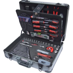 6 pans
Système FlankTraction
Finition satinée
Chrome Vanadium
Dans son coffre en Aluminium