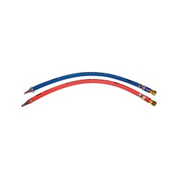 Paire de manchettes
oxygene et acetylène
longueur 50 cm
equipee d'un retour pareflamem (montage chalumeau) et de raccords rapides stoptac males