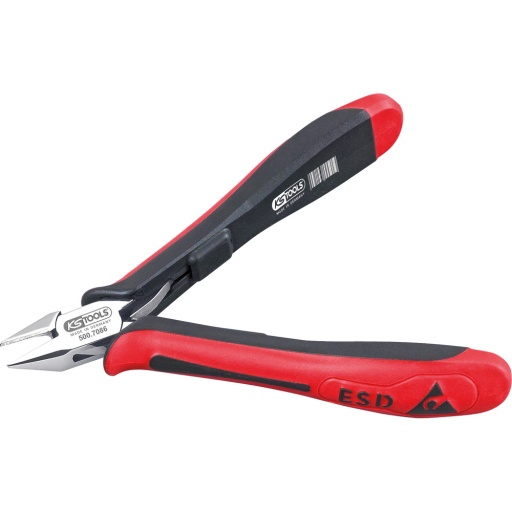 Pince ESD coupante diagonale tête pointue becs légèrement biseautés, 125 mm