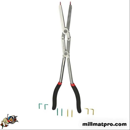 Pince à circlips intérieurs à double articulation avec pointes interchangeables, L. 345mm