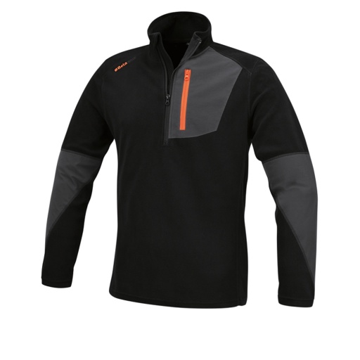 Pull en micro-polaire, fermeture éclair courte, élastifié