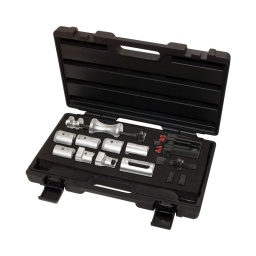 Kit pour extraction des bras d'essuie glace 13 pièces
- utilisation à vis de force ou "a frapper"
- contient :
extracteur 2 griffes 
extracteurs à ouvertures : 16 - 22 - 25 - 30 - 20 - 17mm vis de force. rallonge. raccord et masse à inertie