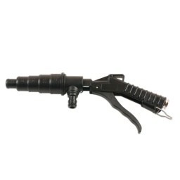 Système de vidange de circuit de refroidissement Vidange des circuits de refroidissement en utilisant la conduite d'air et l'eau de l'atelier. Portatif avec cinq tailles de branchement de tuyau : 19 mm, 29 mm, 32 mm, 36,5 mm et 40 mm. Action de gâchette avec agrafe de blocage. Raccord standard pour conduite d'air et tuyau d'eau. Permet de retirer le liquide de refroidissement contaminé après le remplacement du joint de culasse.