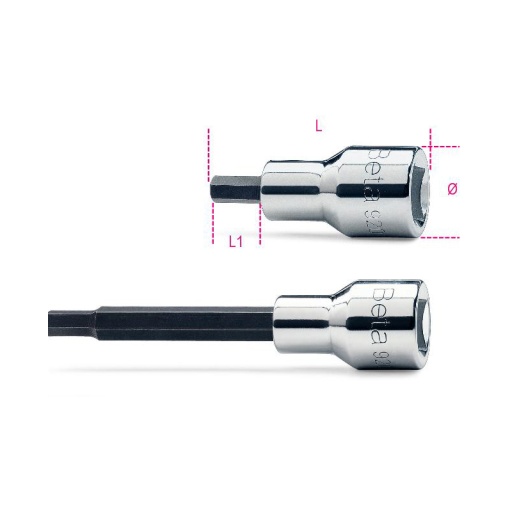 Douille 1/2 tournevis pour vis 6 pans creux 4mm beta série 920pe 