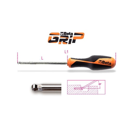 Tournevis 6 pans mâle tête sphérique betagrip 1.5mm 