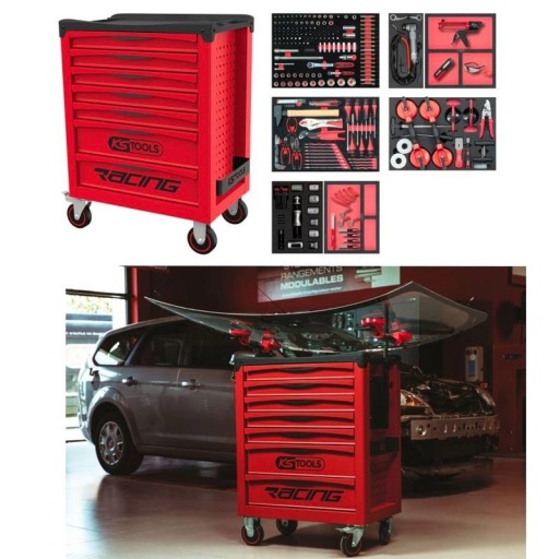 Servante RACING 7 tiroirs + composition pare brise, 232 pcs