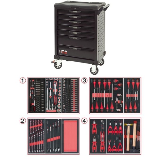 Servante d'atelier ks tools antibasculement 241 pièces