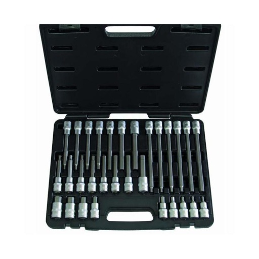 Coffret douilles embouts 6 pans 1/2" 30 pièces