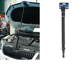 Support télescopique de capot/hayon à trois niveaux, s'allonge jusqu’à 1 180 mm. Ce support de sécurité est idéal pour une utilisation en atelier ou à l'occasion de pannes en plus des supports déjà installés sur le véhicule.

Conception robuste sans épaulement avec protecteurs d’extrémité en caoutchouc.
Totalement réglable – plage : 460 à 1 180 mm.
Idéal pour une utilisation par les mécaniciens et les ateliers de carrosserie ; peut également s'utiliser pour arrimer les bagages/coffres sur les fourgonnettes/breaks.
Charge verticale max. : 150 kg