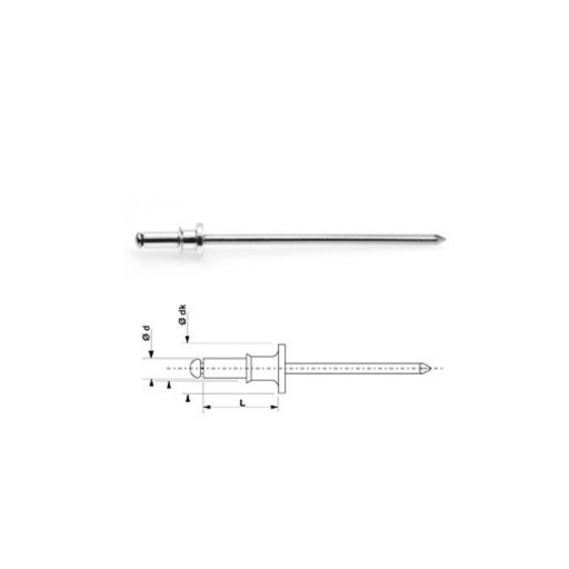 rivet pour carrosserie gocar stud 2,4x5