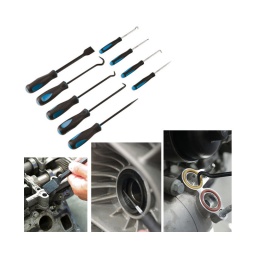 Jeu de pics. crochets et grattoir - 9 pcs
2 gamme s - miniature et large.
lames fabriquees en chrome vanadium avec manche ergonomique
contient 4 mini pics et crochets. 4 pics et crochets large et un grattoir
parfait pour les joints. joints toriques. ressorts. flexibles. etcn
kit particulierement bon pour psa : les grands crochets sont utilises pour extraire les circlips sans prises que vous trouverez sur les roulements de roue. les petit crochets et pics sont ideaux pour extraire les circlips de tourillons de piston. etc...