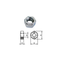 Ecrous 6 pans hu diamètre 24mm 
- materiau :acier zingue blanc
- classe 10.8
- d1:24mm norme din 934