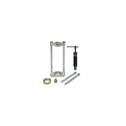 Piston hydraulique et sa presse support
- en complement et utilisable avec le coffret 400.1700 pour démonter et monter les silentblocs.
roulement à billes. douilles. etc.
- peut etre utilise directement sur le vehicule
- les longues tiges permettent égalment de monter / démonter des roulement longs
- vis de force extremement robuste à filetage durci
- en acier spécial
- piston hydraulique 10 t. filetage 1.1/2'' x 16g
- support universelle sans piston hydraulique. 5 pièces