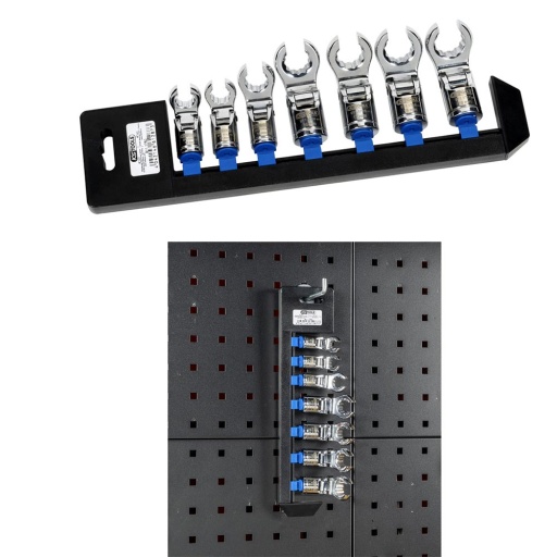 Jeu de 7 clés à tuyauter 3/8'' 12 pans à tête pivotante 11-19 mm
