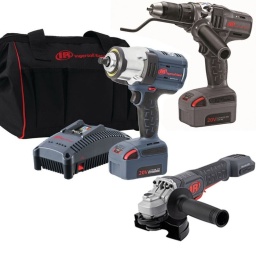 Pack exclusif clé choc w7152 + meuleuse + perceuse + 2 batteries 5ah + chargeur (rangement coffret ou sac selon arrivage)
La clé à chocs sans fil 1/2 Ingersoll Rand W7152 est le modèle le plus puissant de sa catégorie.
Cette déboulonneuse sur batterie est le fruit de plus d'un siècle d’expérience dans le domaine des outils électriques. cet outil vous garantit la puissance recherchée et le degré de maîtrise qu’il vous faut quand vous en avez besoin.
2040 Nm de couple maximum au desserrage - c'est la meilleure performance dans cette catégorie.
Cette clé choc ingersoll possède un mécanisme de frappe et d’entraînement entièrement en métal pour une durabilité et une fiabilité extrêmes.
Meuleuse G5351M 20V 115 /125mm 
Equipée d'un tout nouveau moteur brushless 0.75kw pour utilisation intensive
Conception de la tête compact et d'un corp de seulement 337 mm qui procure une excellente maniabilité.
Equipé d'un changement rapide pour les disques et d'un ajustage des carters de protection 
System anti-kickback et E-brake pour une totale sécurité
Perceuse D5140 performante et robuste dans les moindres details. nouvelle perceuse/visseuse ingersoll rand d5140 2 v specifiquement conçue pour les professionnels recherchant des outils polyvalents. robustes et efficaces. 
la perceuse/visseuse d5140 offre performances et robustesse dans ses moindres details offrant un couple de 700 in-lb. 